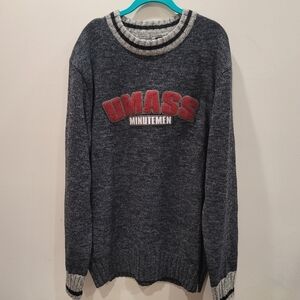 NWT Brüzer Big & Tall NCAA Work Sock Crew Charcoal UMass Minutemen Sweater - XL